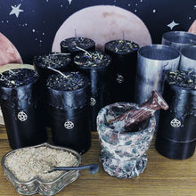 Load image into Gallery viewer, Star Goddess Black Altar Candle (3x6)