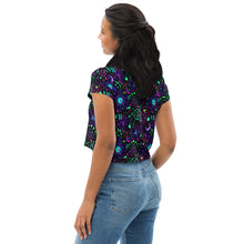 Load image into Gallery viewer, Electric Sigils All-Over Print Crop Tee