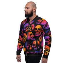 Load image into Gallery viewer, Skulls at Dusk Unisex Bomber Jacket