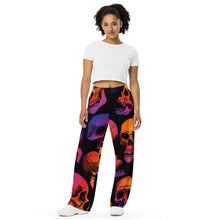 Load image into Gallery viewer, Skulls at Dusk print unisex wide-leg pants