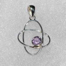 Load image into Gallery viewer, Amethyst Crystal Pendant in Sterling Silver Orbital Setting
