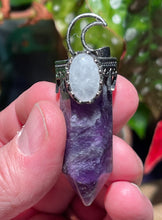 Load image into Gallery viewer, Amethyst and Clear Quartz Pendant