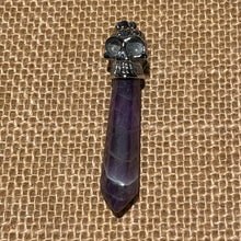Load image into Gallery viewer, Amethyst Pendant in Skull Setting
