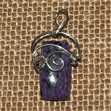 Load image into Gallery viewer, Charoite Sterling Silver Wire Wrapped Pendant