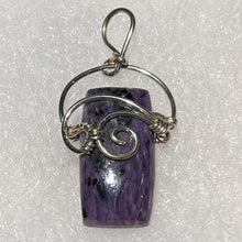 Load image into Gallery viewer, Charoite Sterling Silver Wire Wrapped Pendant